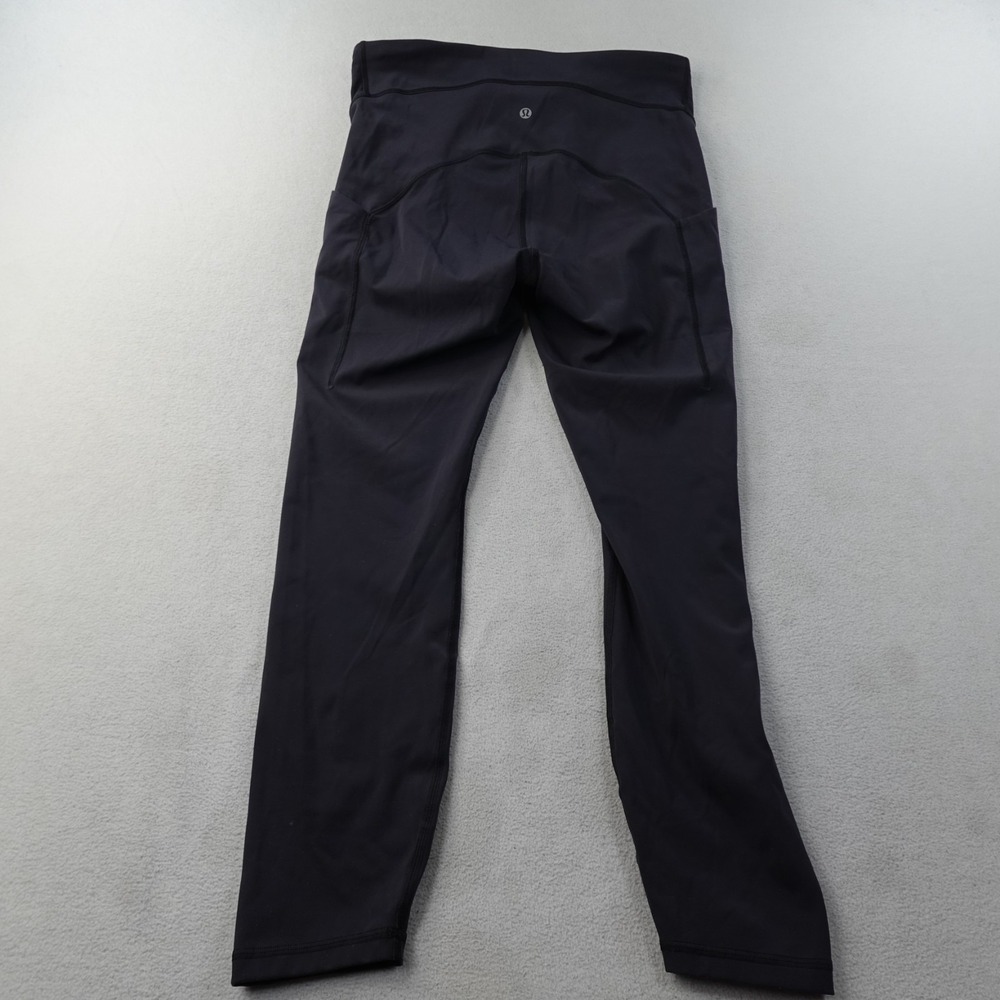 Lululemon Power Thru High Rise Tight 25 Womens 10 Black Pocket Yoga Gym Stretch - Picture 2 of 12